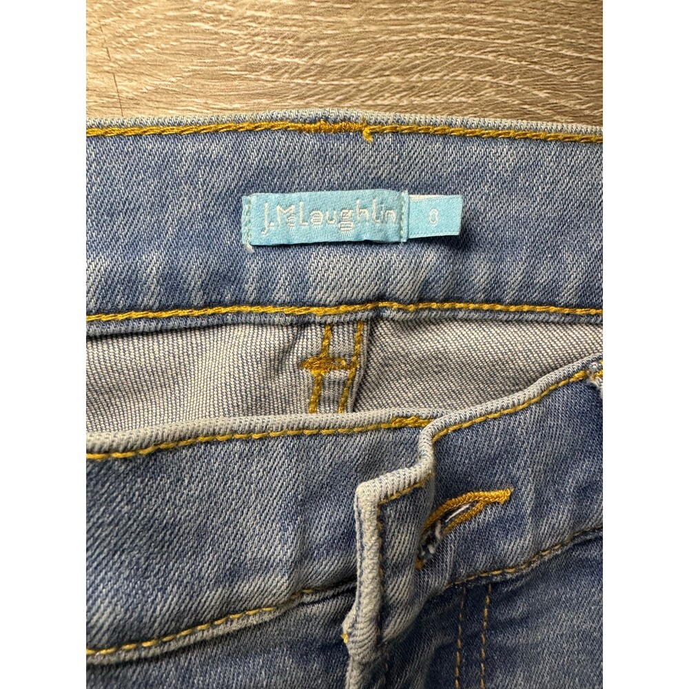 J. McLaughlin Light Wash Skinny Jeans Size 0 Stretch Mid Rise Denim - Picture 3 of 6